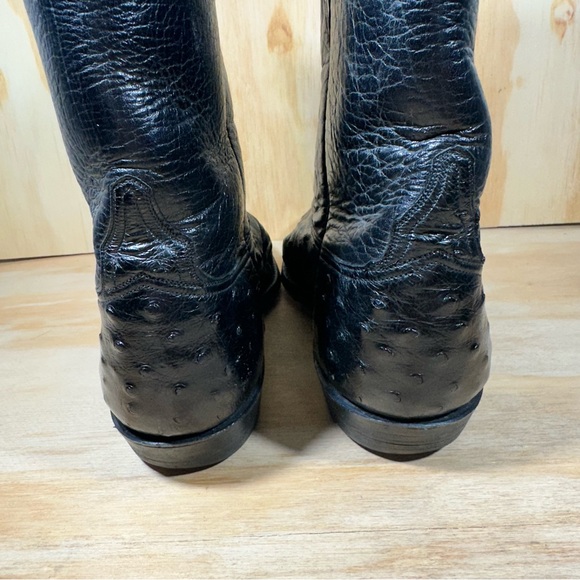 Lucchese Black  Leather Cowboy Boots Men’s Size 9 D - Picture 5 of 10